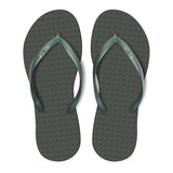 Women's Sustainable Flip Flops Grey with Silver Straps