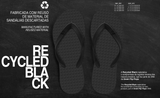 Men's Sustainable Flip Flops Recycled Black with Recycled Black Straps