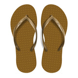 Women's Sustainable Flip Flops Capucino Sole with Golden Straps