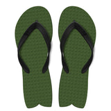 Men's Sustainable Flip Flops Fish Style Army Green with Black Straps