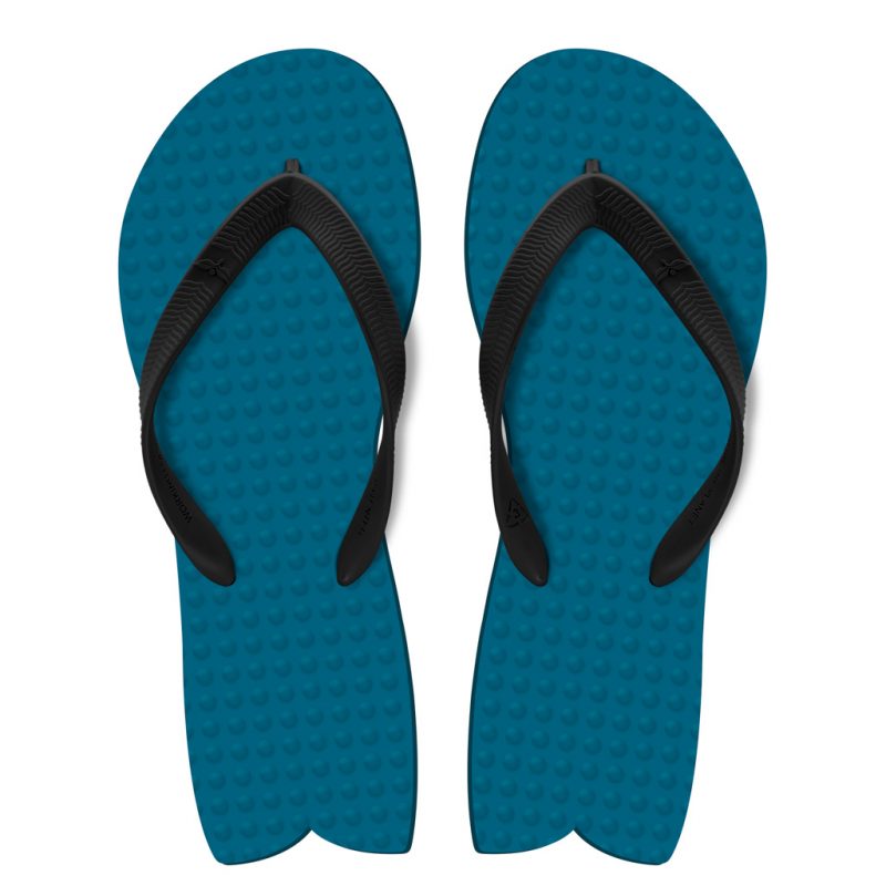 Men's Sustainable Flip Flops Fish Style Navy with Black Straps
