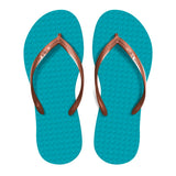 Women's Sustainable Flip Flops Maldives Turquoise sole with Copper straps