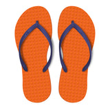 Women's Sustainable Flip Flops Orange with Purple Straps