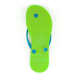 Women's Sustainable Flip Flops Lemon with Turquoise Straps