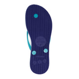 Women's Sustainable Flip Flops Purple with Turquoise Straps