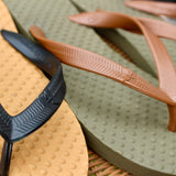 Men's Sustainable Flip Flops Oliva sole with Camel straps