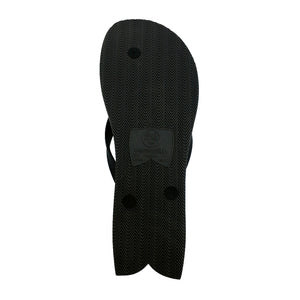 Men's Sustainable Flip Flops Fish Style Recycled Black with Recycled Black Straps