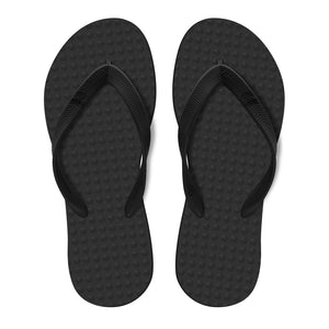 Men's Sustainable Flip Flops Recycled Black with Recycled Black Straps ...