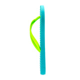 Women's Sustainable Flip Flops Turquoise with Lemon Straps