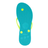 Women's Sustainable Flip Flops Turquoise with Lemon Straps