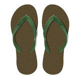 Men's Sustainable Flip Flops Brown with Army Green Straps