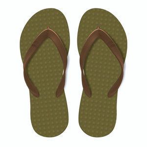 Men's Sustainable Flip Flops Oliva sole with Camel straps