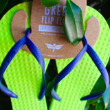Women's Sustainable Flip Flops Lemon with Purple Straps