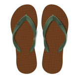 Men's Sustainable Flip Flops Cocoa with Army Green Straps