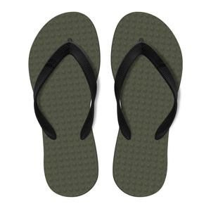 Men's Sustainable Flip Flops Military Green with Black Straps